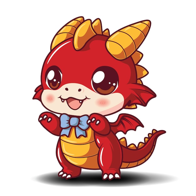 Vector schattig tekenfilm shibi chinese draak personage