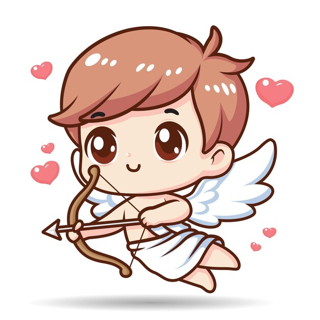 Vector schattig tekenfilm shibi cupido personage