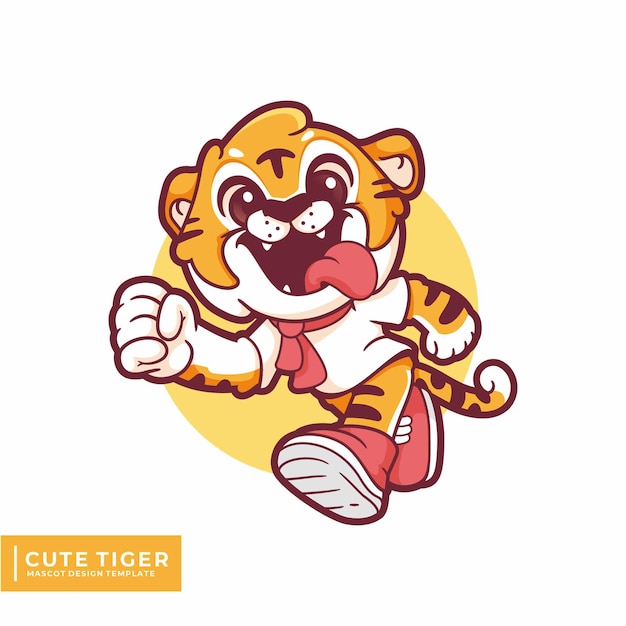 schattig tijger mascotte logo