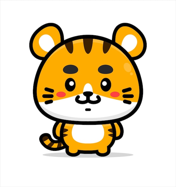 Vector schattig tijger mascotte ontwerp