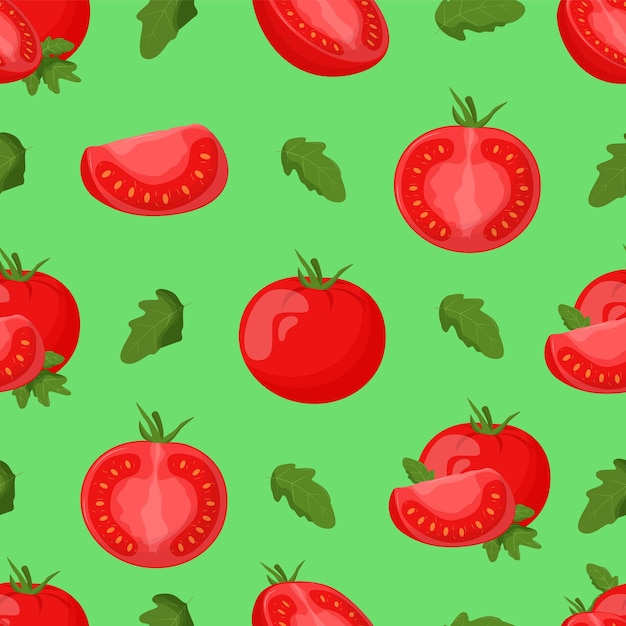 Schattig tomaten naadloos patroon platte vectorillustratie