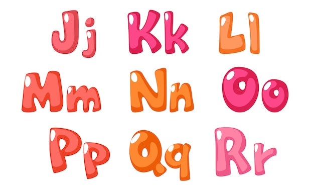 Schattig vet lettertype in roze kleur voor kinderen