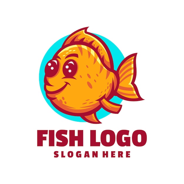 Schattig vis logo ontwerp