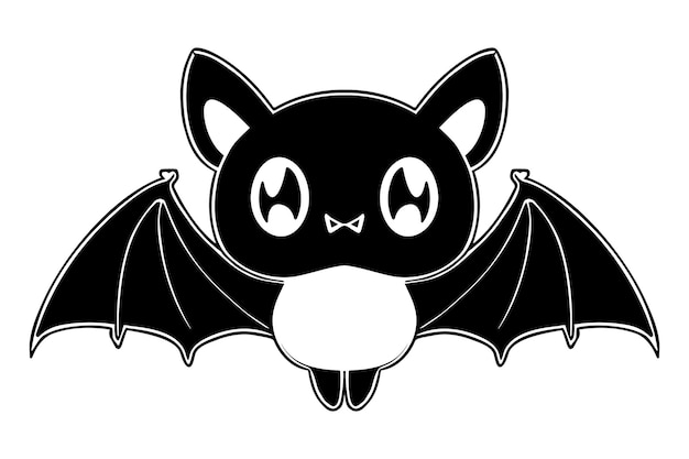 Schattig vleermuis cartoon silhouet vectorillustratie