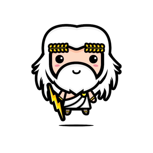 Vector schattig zeus-personage