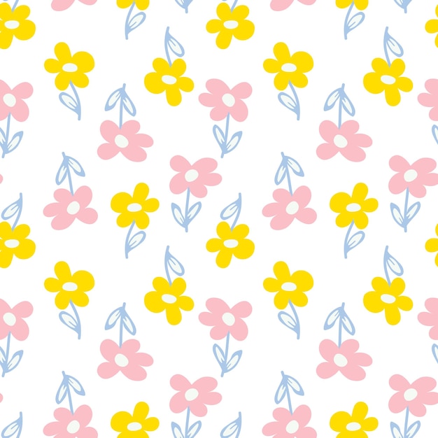 Schattig zomer naadloos patroon met bloemen Floral girly print Ontwerp van stof textiel