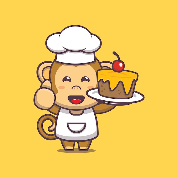 schattige aap chef karakter illustratie character