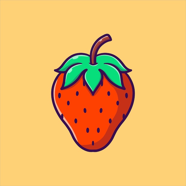 Schattige aardbeien vector pictogram illustratie