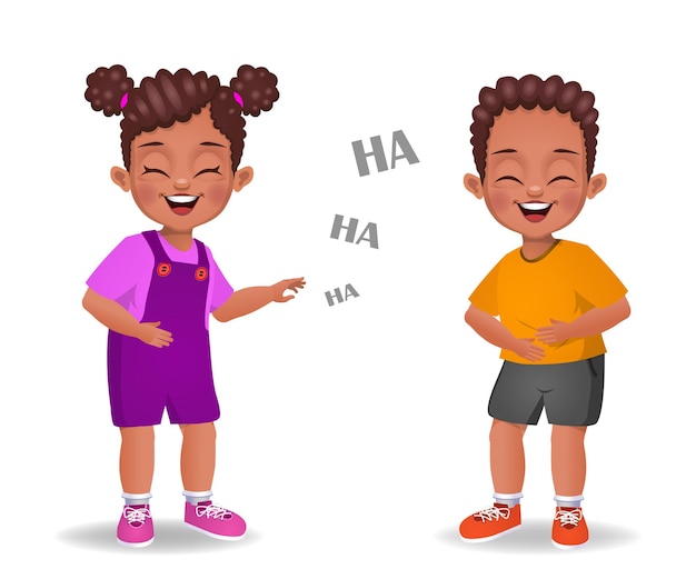 Schattige afrikaanse kinderen samen lachen