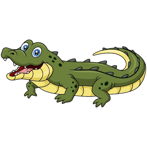 Schattige alligator cartoon op witte achtergrond