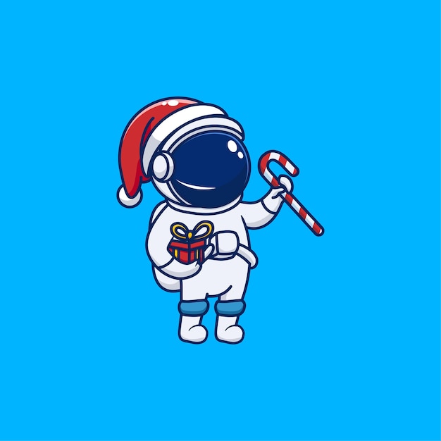 schattige astronaut die kerst viert