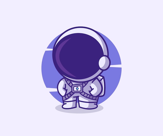 Schattige astronaut illustratie mascottes karakters en pictogrammen vlakke stijl cartoon premium vector