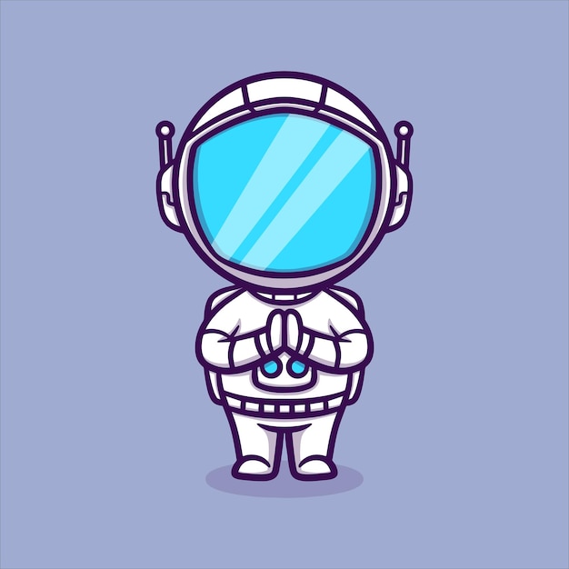 Schattige astronaut vector pictogram illustratie