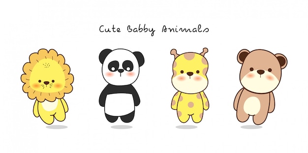 Schattige baby animal cartoon design