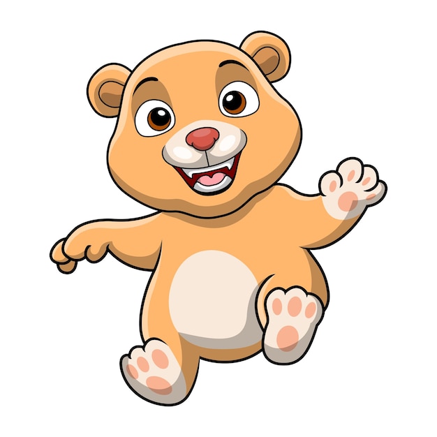 Schattige baby beer cartoon op witte achtergrond