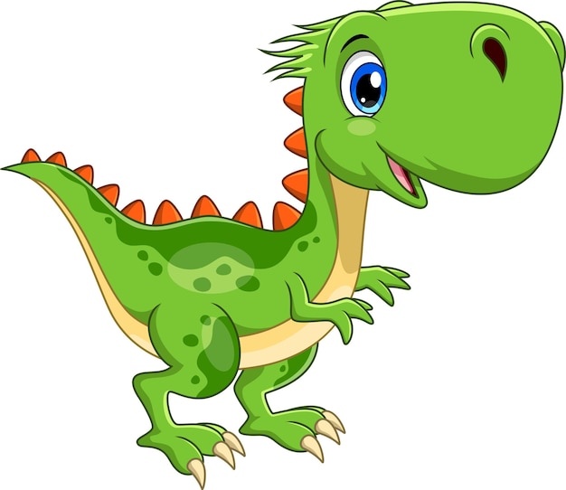 Schattige baby dinosaurus cartoon op witte achtergrond