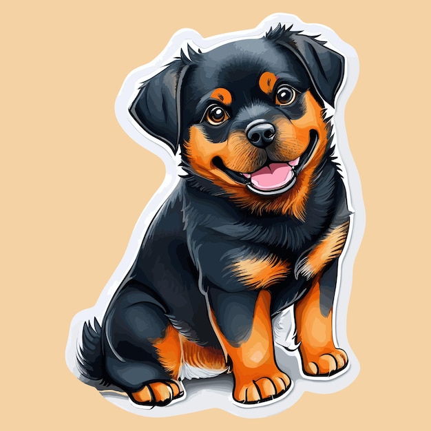 Schattige baby Duitse herder hond sticker kunst illustratie vector ontwerp