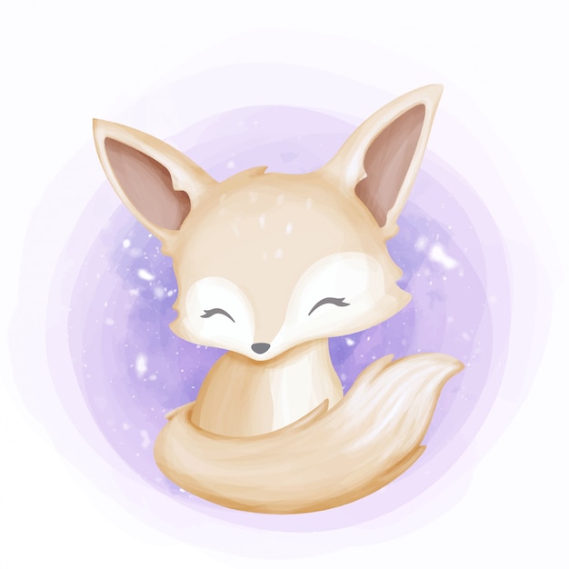 Schattige baby Fennec Smile Face