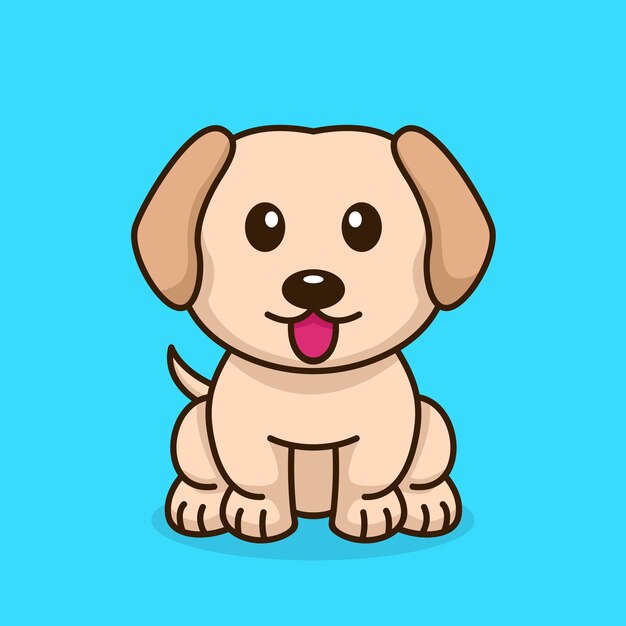 Schattige baby hond premium vectorillustratie