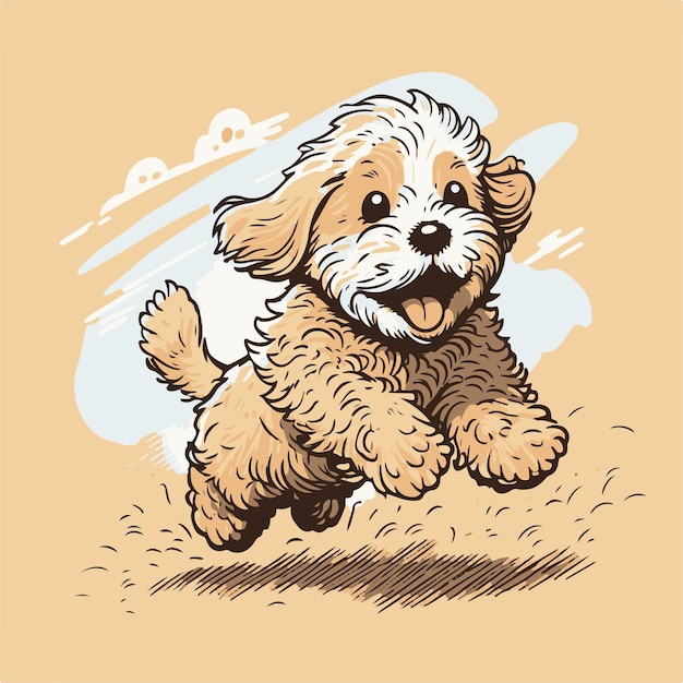Vector schattige baby hond spelen illustratie cartoon