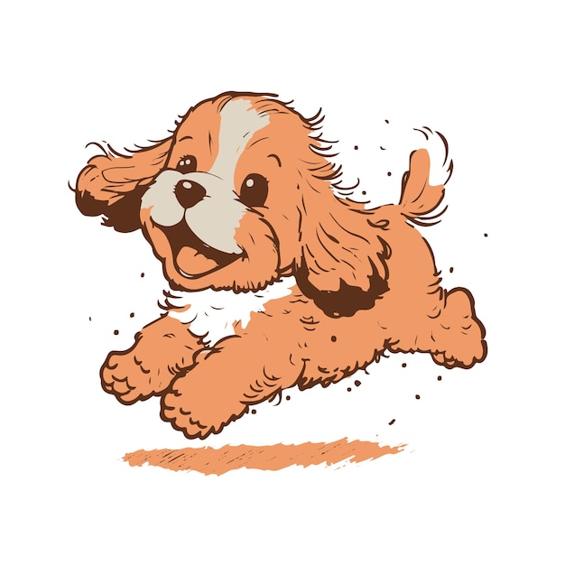 Schattige baby hond spelen illustratie Cartoon