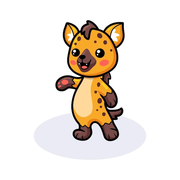 Schattige baby hyena cartoon poseren