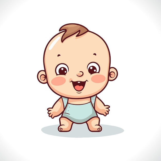 Vector schattige baby jongen cartoon vectorillustratie