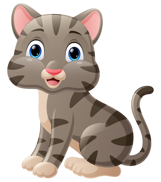 Schattige baby kat cartoon zitten