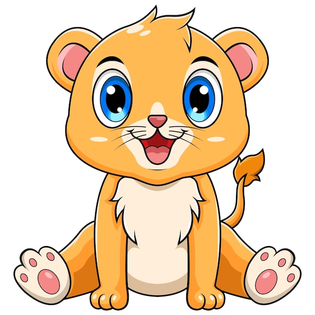 Schattige baby leeuw cartoon zitten