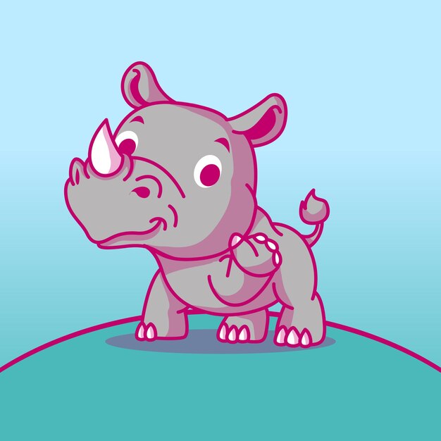 Schattige baby neushoorn cartoon voor kinderen