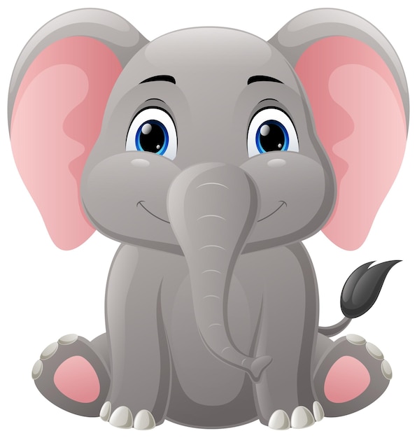 Schattige baby olifant cartoon vergadering