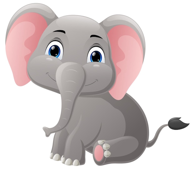 Schattige baby olifant cartoon vergadering