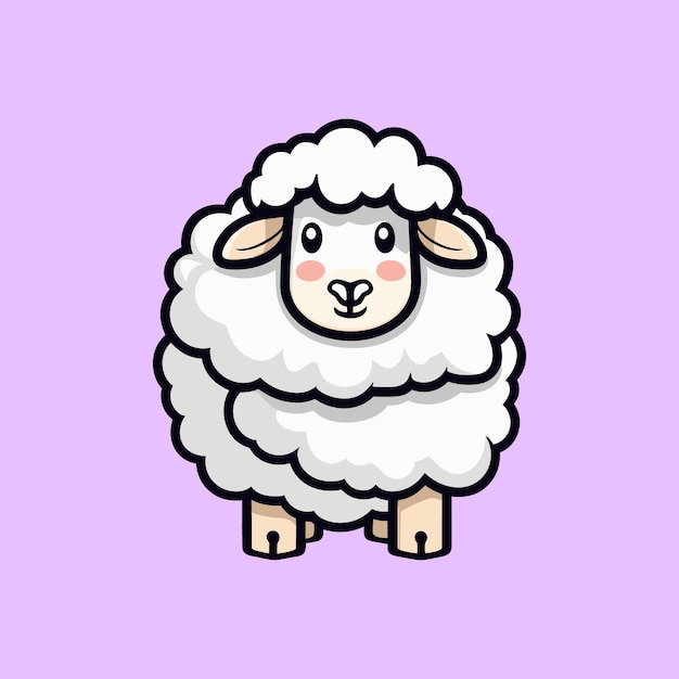 Schattige baby schapen lopen cartoon vectorillustratie pictogram