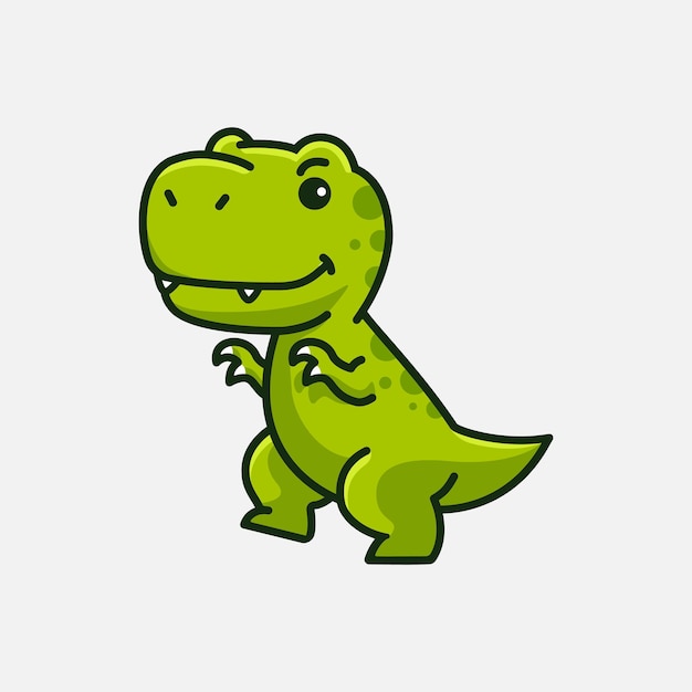 Vector schattige baby tyrannosaurus rex cartoon dinosaurus karakter illustratie geïsoleerd