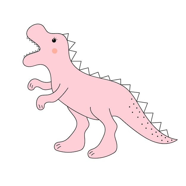 Schattige babydinosaurus prehistorisch karakter in doodle-stijl