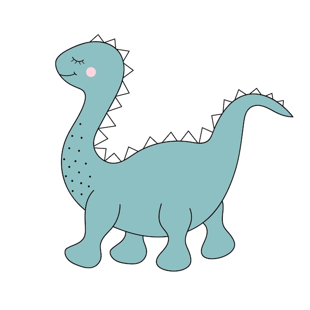 Schattige babydinosaurus Prehistorisch karakter in doodle-stijl