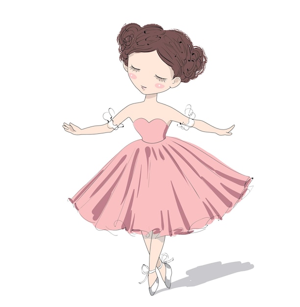 Schattige ballerina meisje vectorillustratie