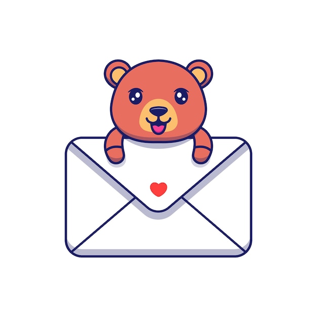 Schattige beer knuffelt grote letter