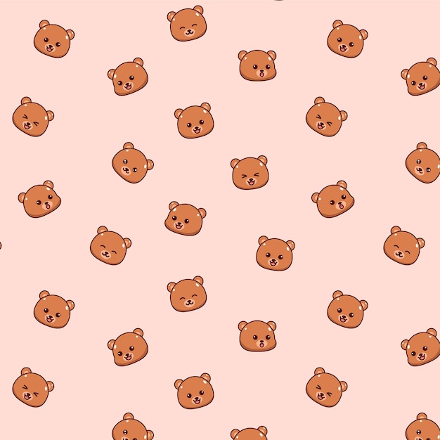 Schattige beer naadloze patroon ontwerp illustratie dierlijke achtergrond
