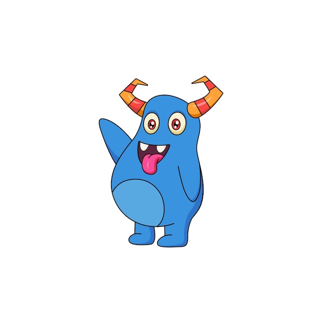 Vector schattige blauwe monster cartoon vector