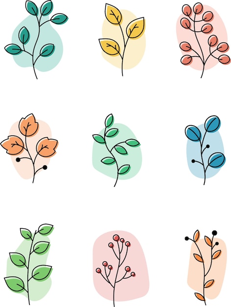 Vector schattige bloemen silhouet