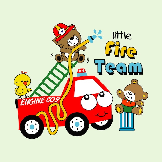 schattige brandweerman dier ontwerp cartoon vectorillustratie