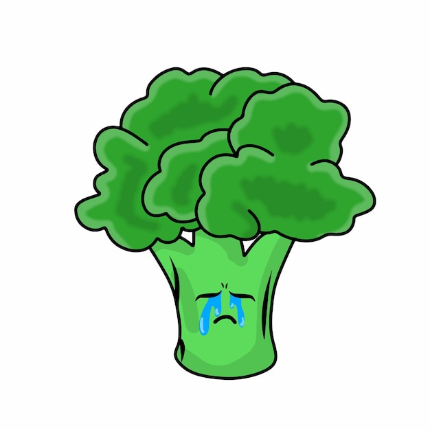 Schattige broccoli karakter vector sjabloon ontwerp illustratie