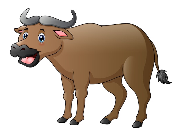 Vector schattige buffalo cartoon