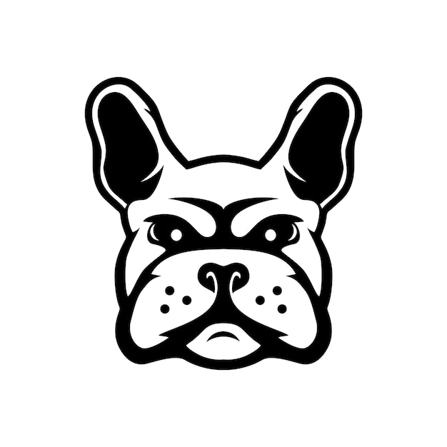 schattige bulldog hoofd Logo vector ontwerpsjabloon pictogram