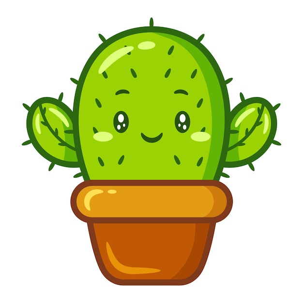 Schattige cactus tekening sticker