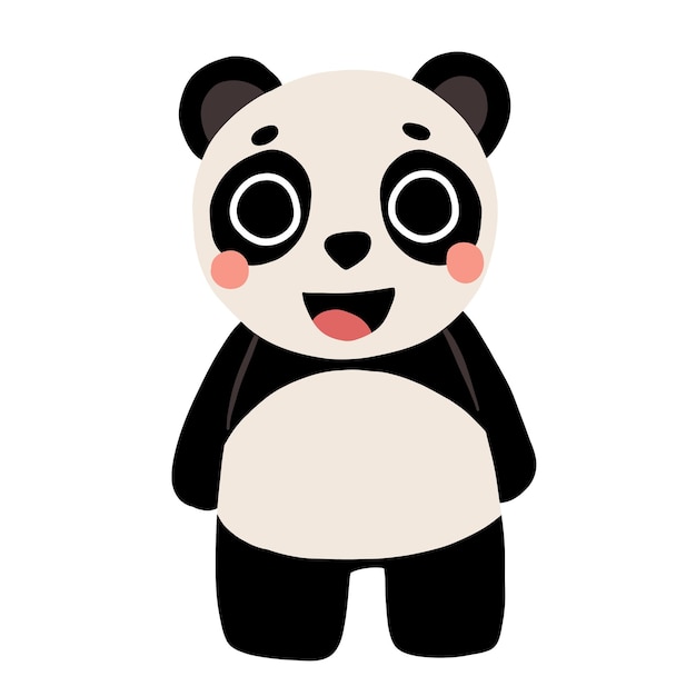 Schattige cartoon baby panda glimlachend Geïsoleerde vectorillustratie voor kinderboek