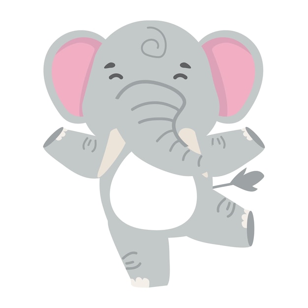 Schattige cartoon dieren olifant doodle