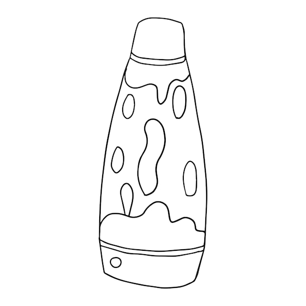 Schattige cartoon doodle vloeibare lavalamp geïsoleerd op een witte achtergrond.