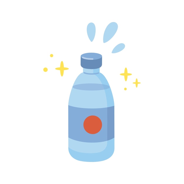 Schattige cartoon fles water illustratie Vector hand getekend cartoon pictogram illustratie Fles water in doodle stijl